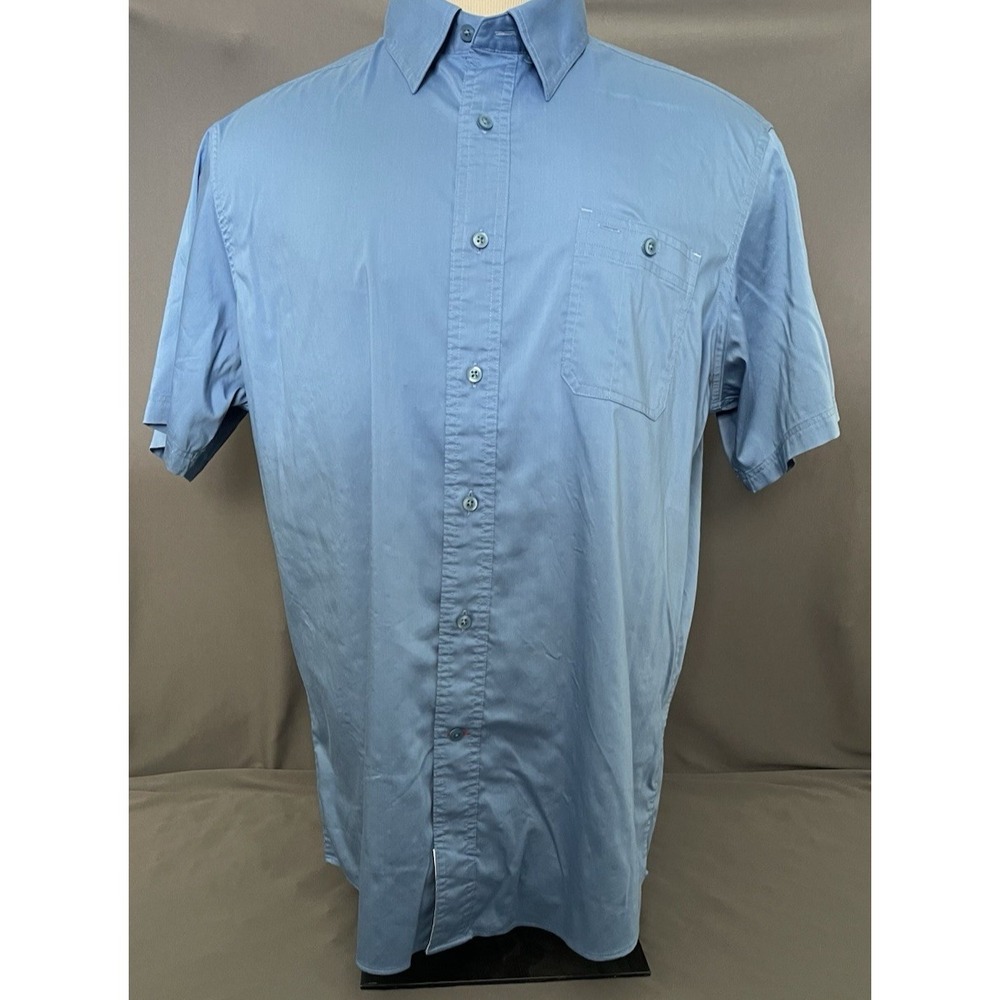 Cremieux Performance Men's Shirt Size XL Blue Short Sleeve Button Down Shirt